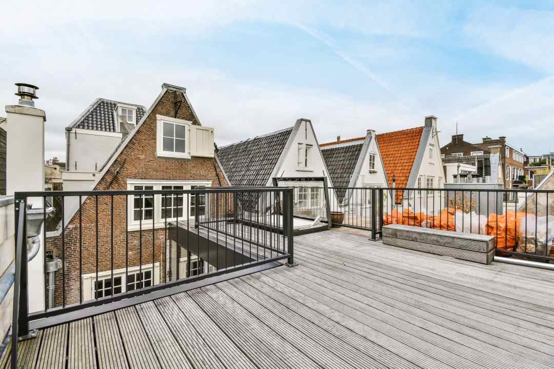 residential roof, a row of houses with sloped roofs