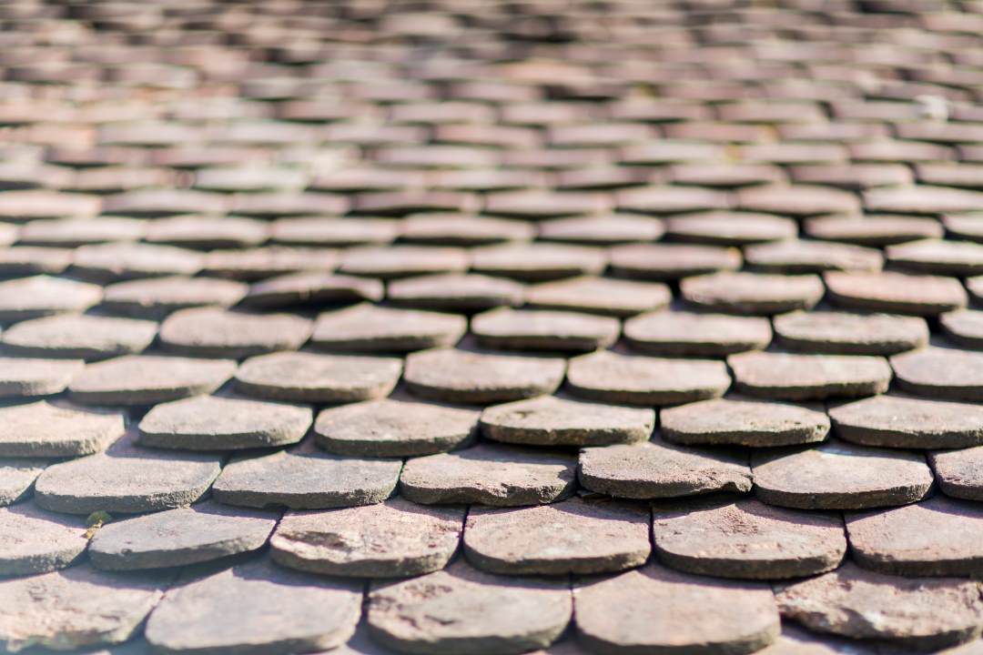 roof design, a closeup of roof tiles