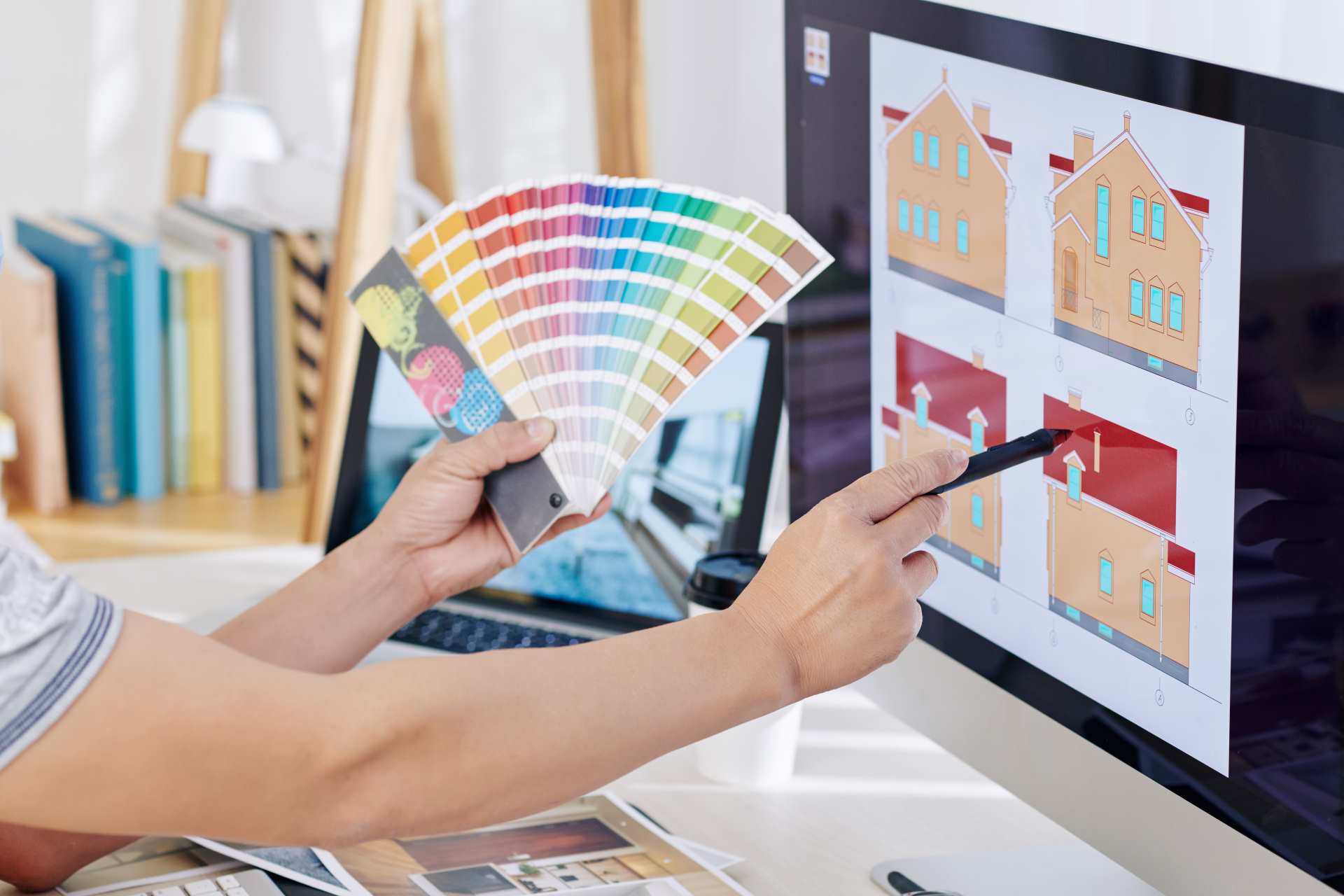 home roof design, an architect selecting the right colour scheme for a roof house.