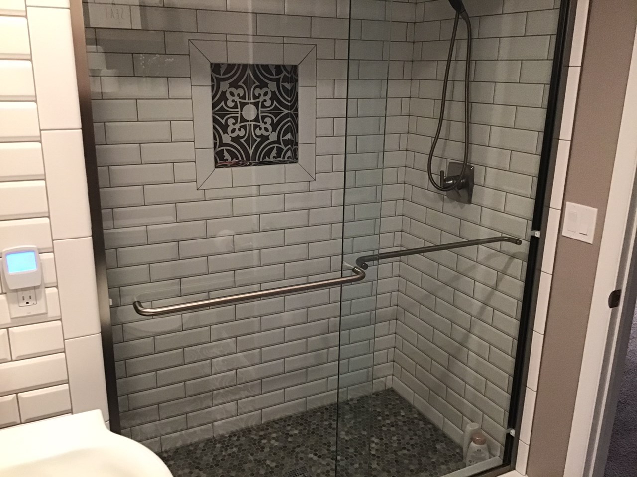 1 Contemporary bathroom remodel in a recent house renovation.