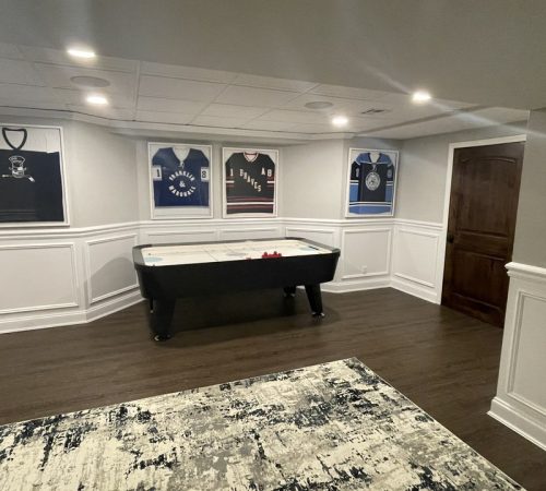 6 Stylish Bethpage basement remodel enhancing this house renovation with extra living space.