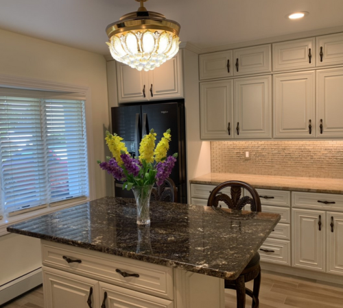 1 Elegant Levittown kitchen remodel designed by a top kitchen remodeling contractor.